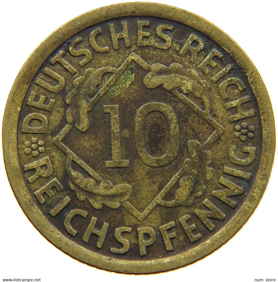 DRITTES REICH 10 PFENNIG 1933 J  #c058 0073 - 10 Reichspfennig