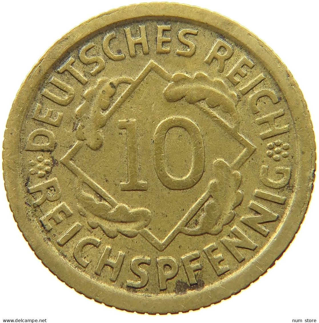 DRITTES REICH 10 PFENNIG 1934 F  #s073 0777 - 10 Reichspfennig