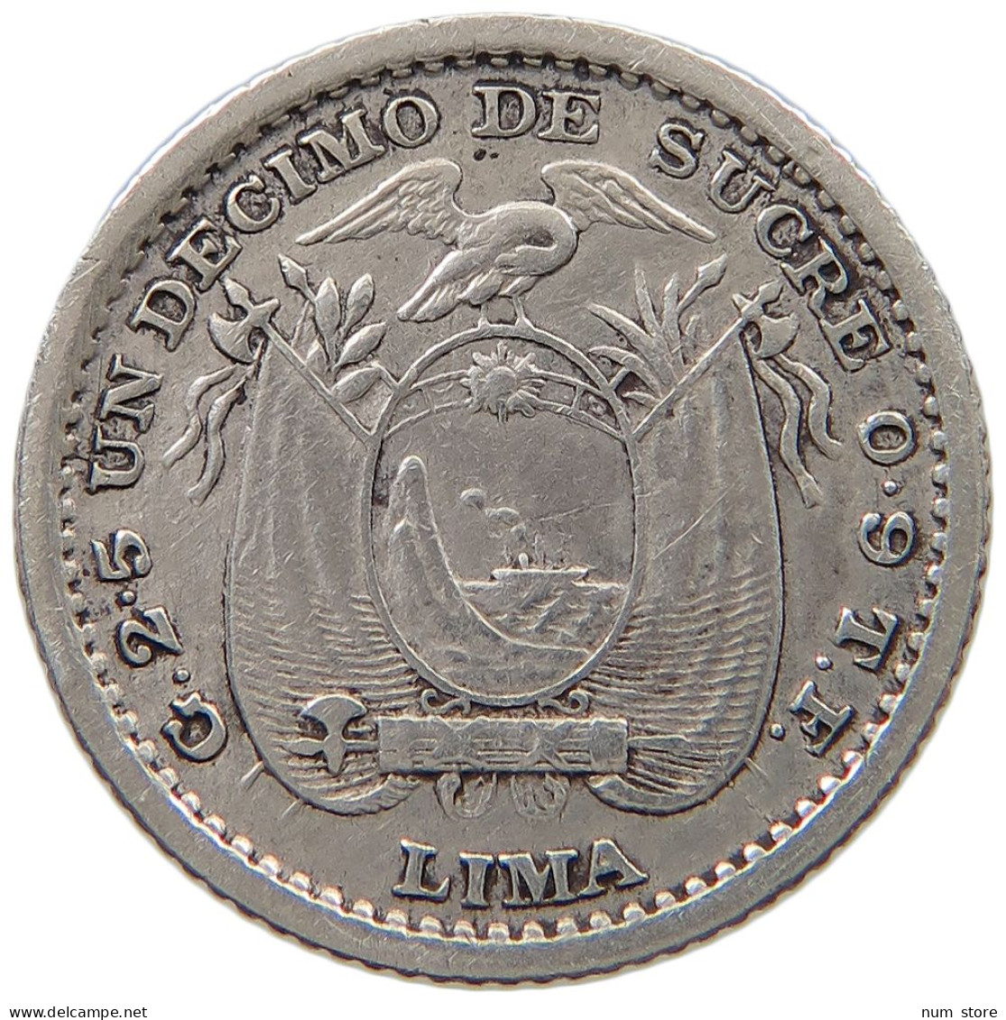 ECUADOR DECIMO 1893  #a045 0787 - Equateur