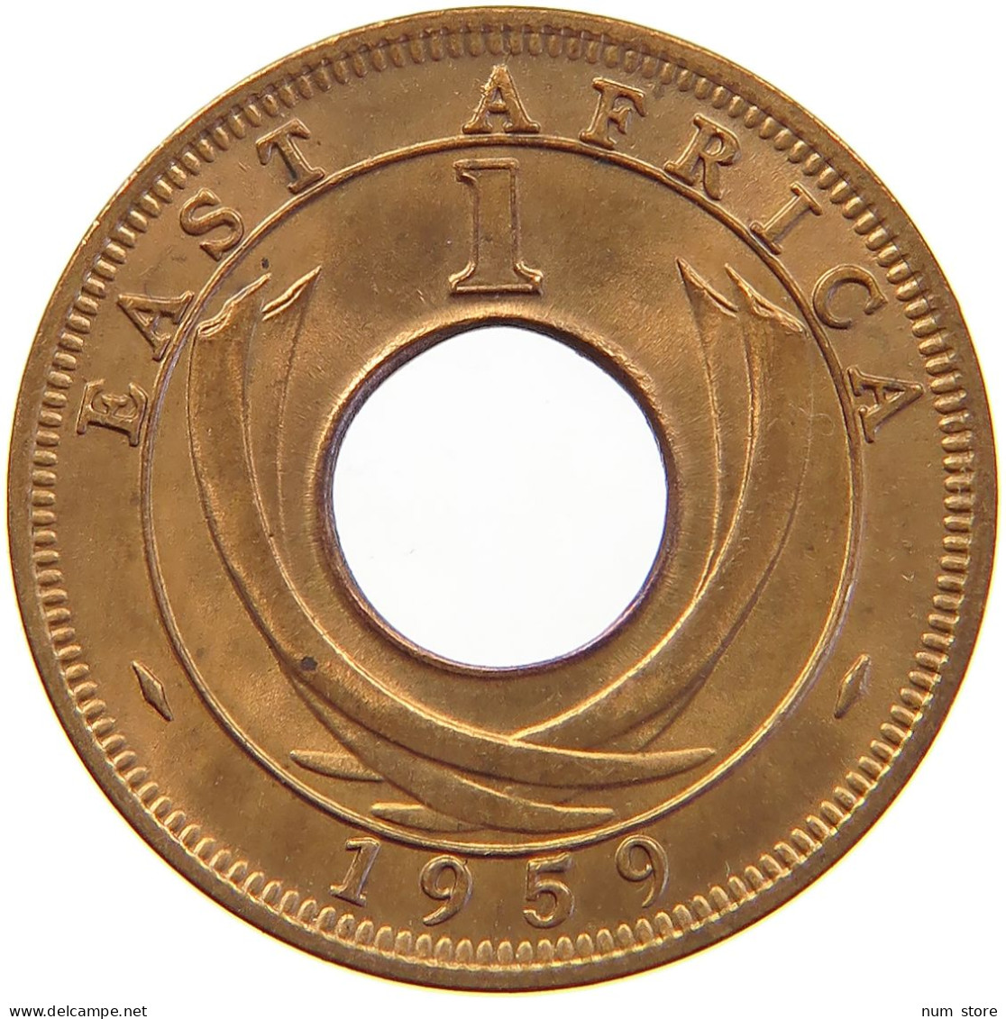 EAST AFRICA CENT 1959 KN Elizabeth II. (1952-2022) #s023 0373 - Ostafrika Und Herrschaft Von Uganda