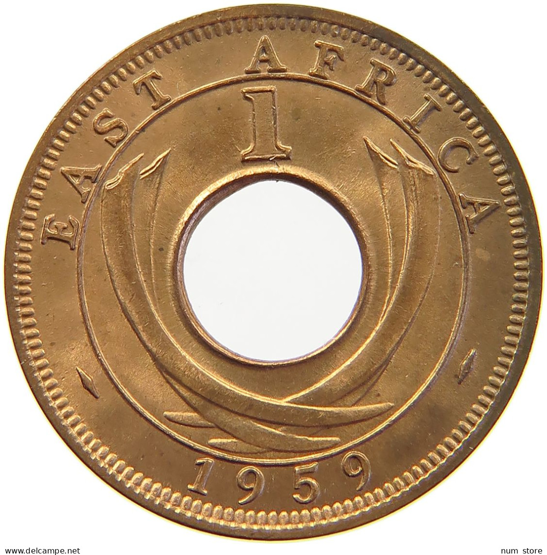 EAST AFRICA CENT 1959 KN Elizabeth II. (1952-2022) #s023 0351 - Ostafrika Und Herrschaft Von Uganda