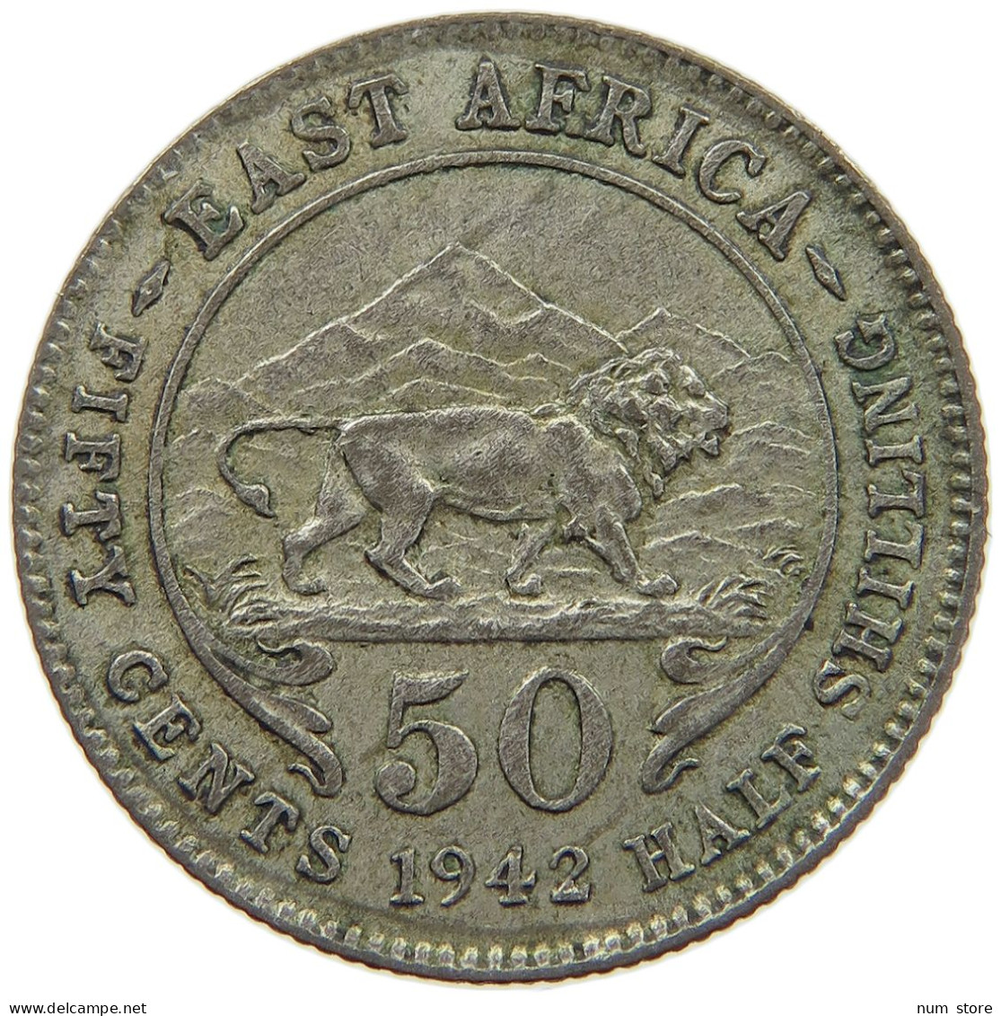EAST AFRICA 50 CENTS 1942  #t003 0063 - Ostafrika Und Herrschaft Von Uganda