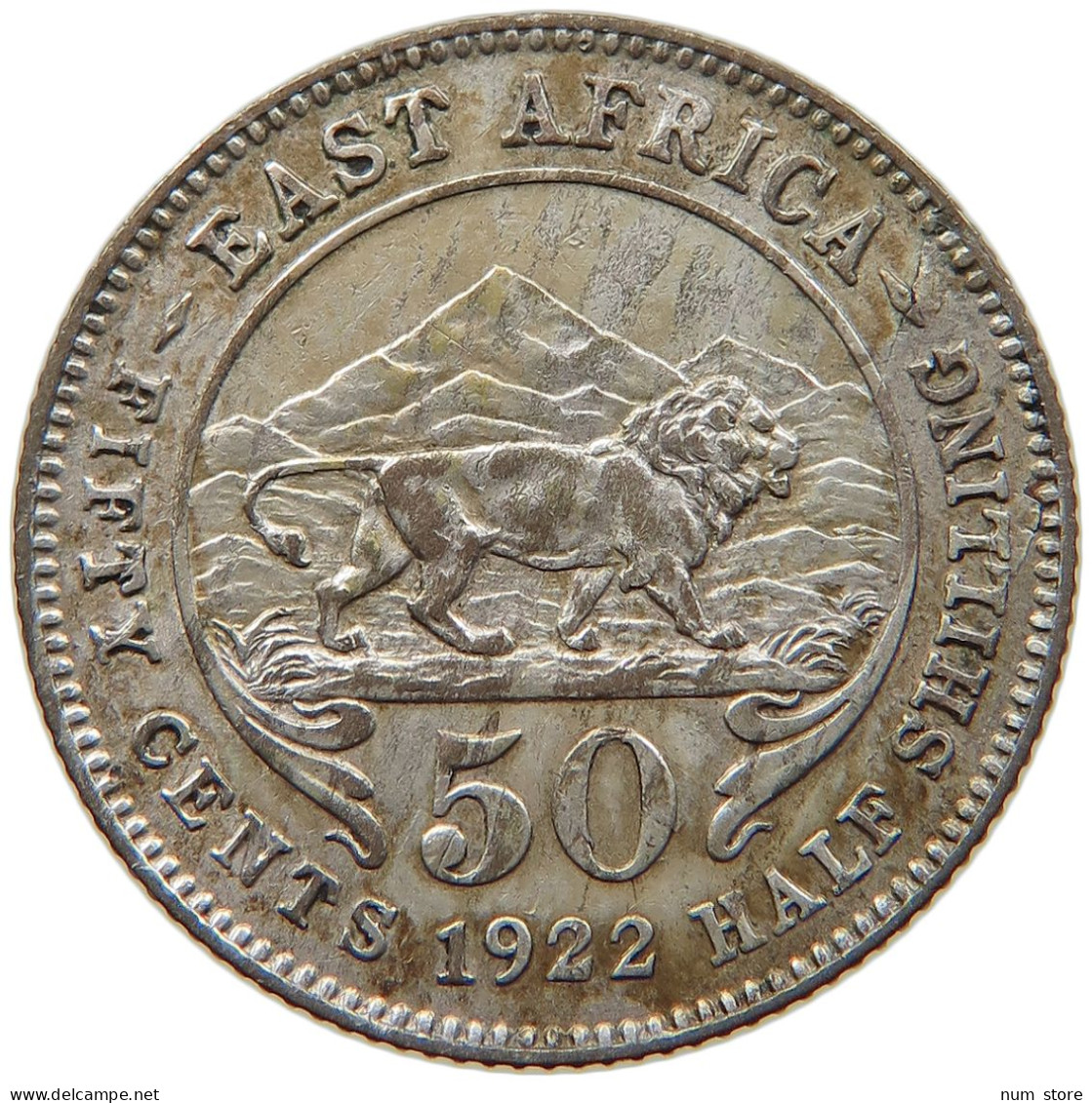 EAST AFRICA 50 CENTS 1922 George V. (1910-1936) #s016 0313 - Ostafrika Und Herrschaft Von Uganda