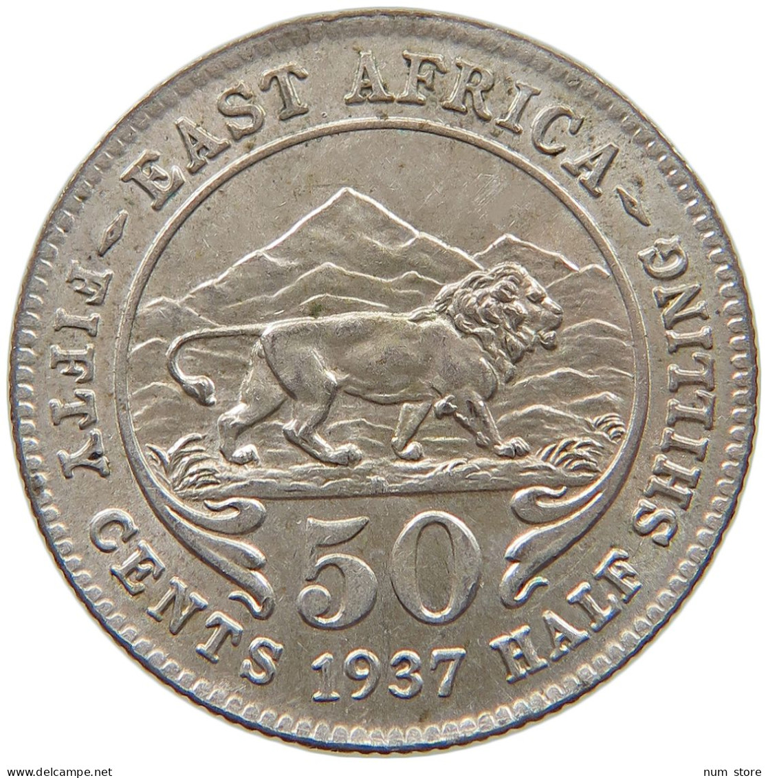 EAST AFRICA 50 CENTS 1937  #t112 0225 - Ostafrika Und Herrschaft Von Uganda