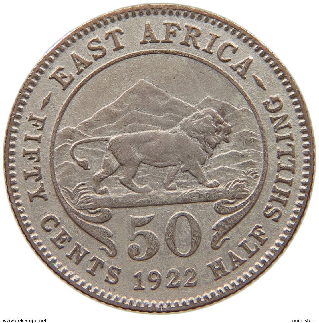 EAST AFRICA 50 CENTS 1922 George V. (1910-1936) #c034 0515 - Oost-Afrika & Protectoraat Van Uganda
