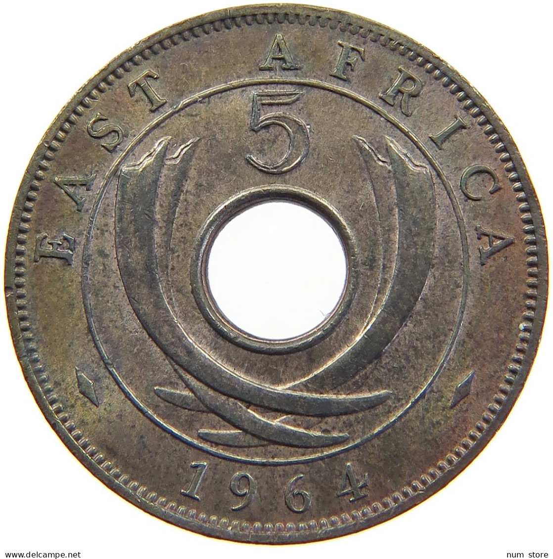 EAST AFRICA 5 CENTS 1964 Elizabeth II. (1952-2022) #c022 0001 - Ostafrika Und Herrschaft Von Uganda