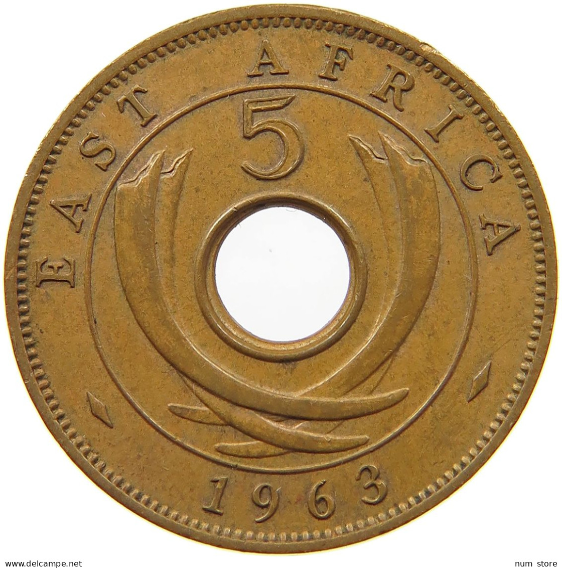 EAST AFRICA 5 CENTS 1963 Elizabeth II. (1952-2022) #a011 0343 - Ostafrika Und Herrschaft Von Uganda