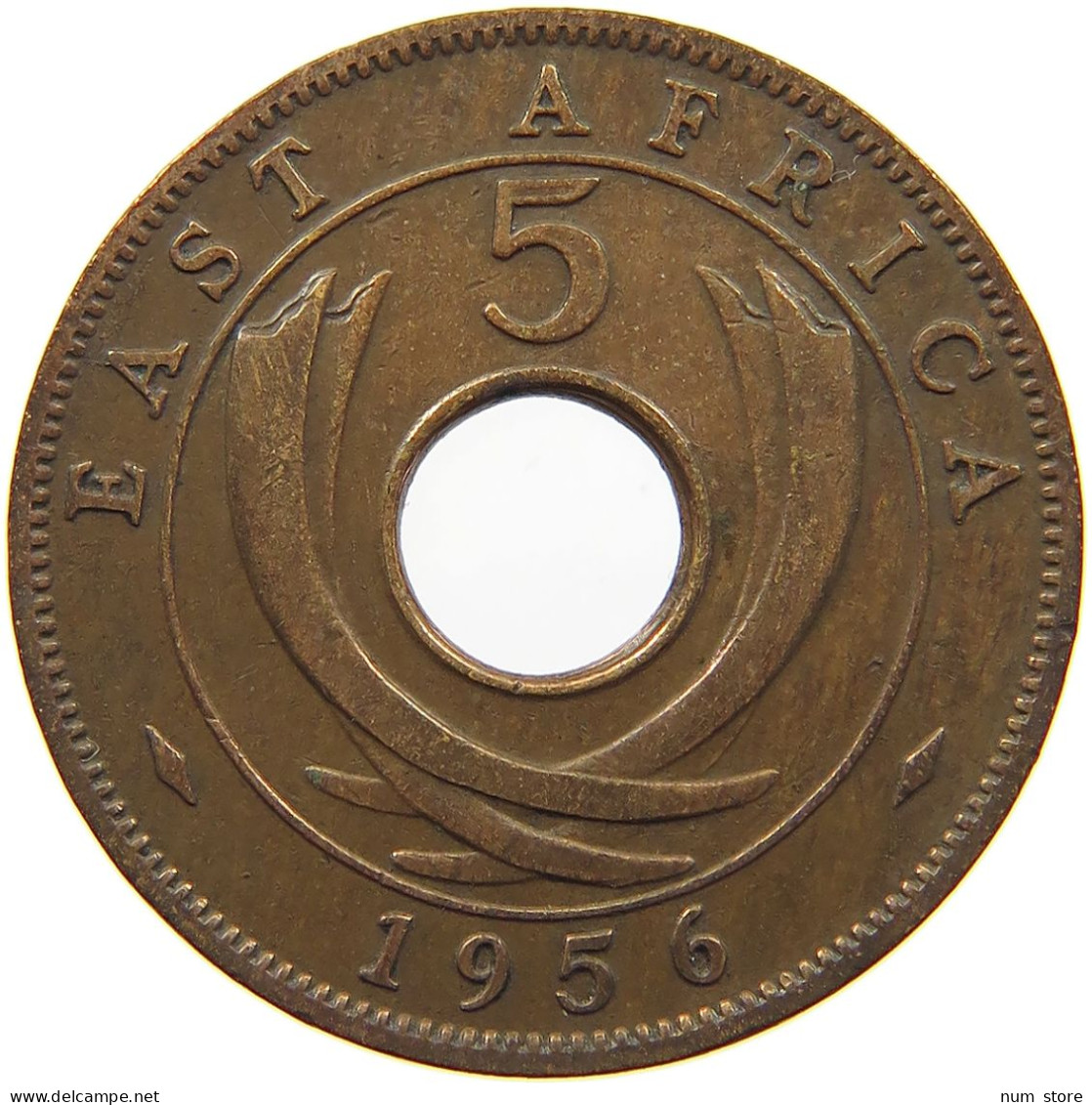 EAST AFRICA 5 CENTS 1956 Elizabeth II. (1952-2022) #c013 0047 - Africa Orientale E Protettorato D'Uganda