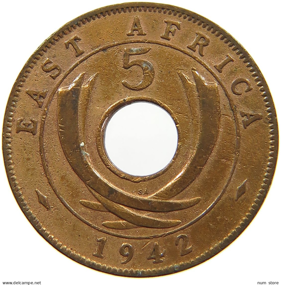 EAST AFRICA 5 CENTS 1942 George VI. (1936-1952) #c036 0637 - Ostafrika Und Herrschaft Von Uganda