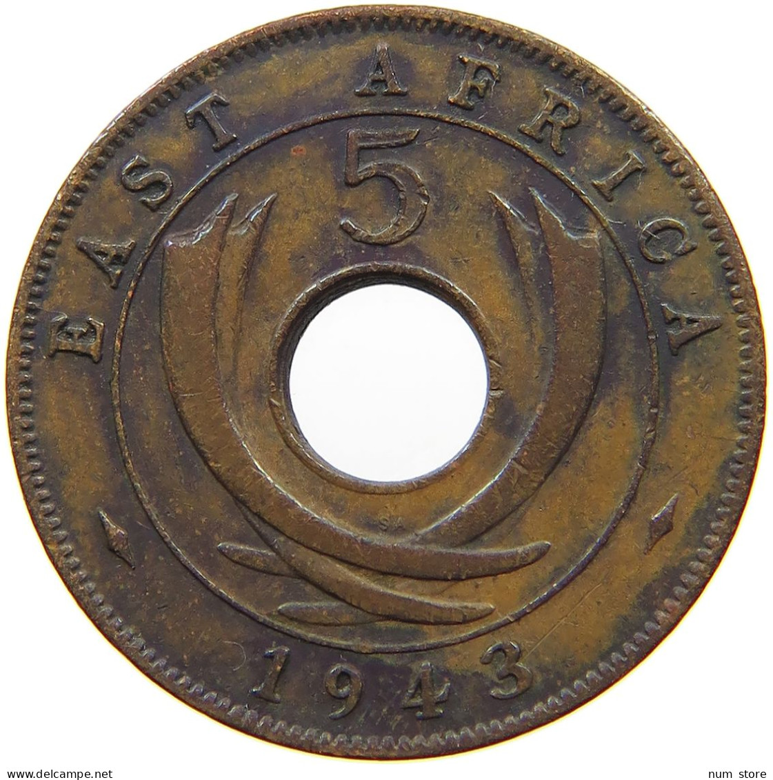 EAST AFRICA 5 CENTS 1943 George VI. (1936-1952) #a095 0215 - East Africa & Uganda Protectorates