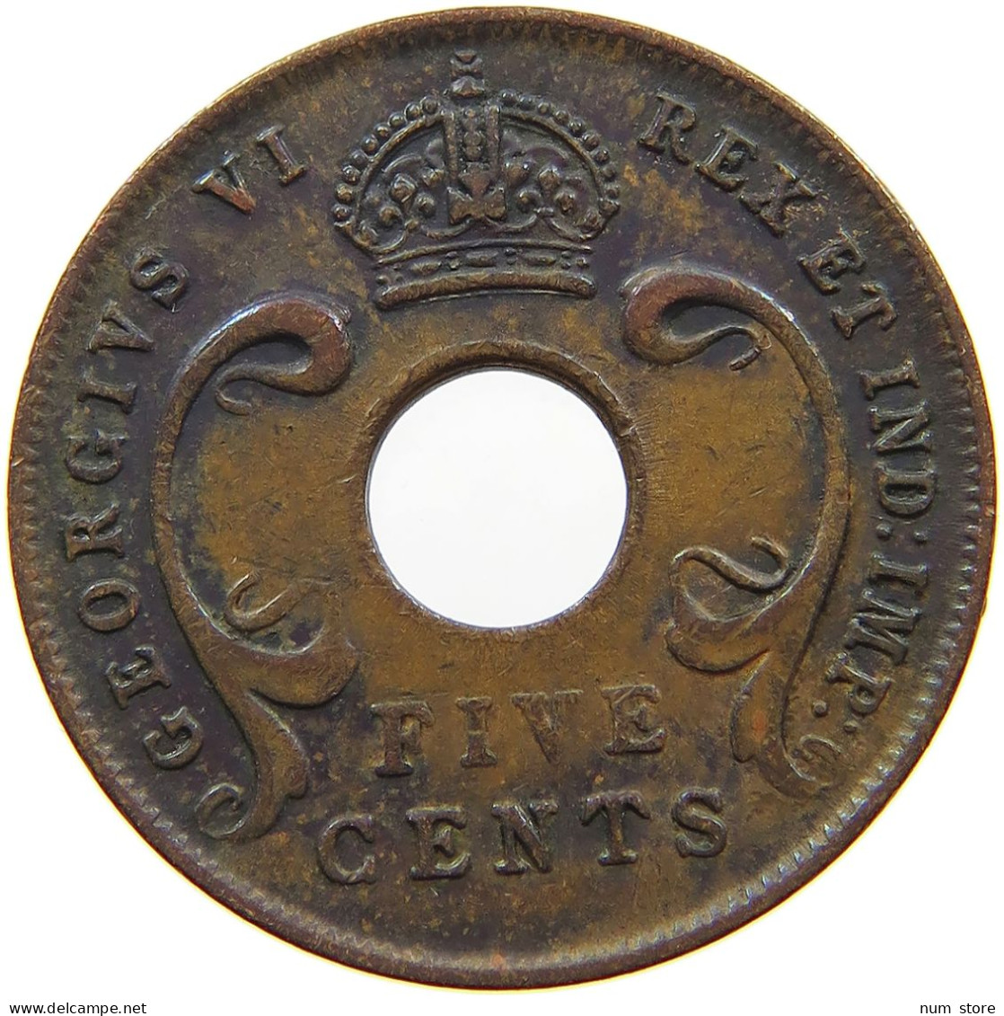 EAST AFRICA 5 CENTS 1943 George VI. (1936-1952) #a095 0215 - Ostafrika Und Herrschaft Von Uganda