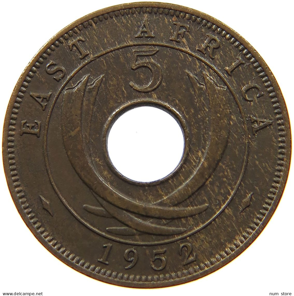 EAST AFRICA 5 CENTS 1952 George VI. (1936-1952) #a011 0341 - East Africa & Uganda Protectorates