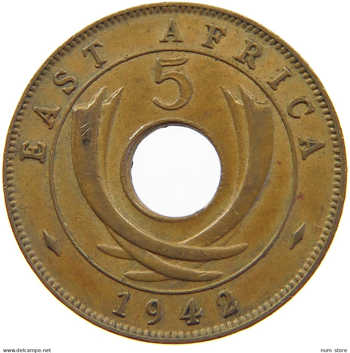 EAST AFRICA 5 CENTS 1942 George VI. (1936-1952) #s018 0207 - Ostafrika Und Herrschaft Von Uganda