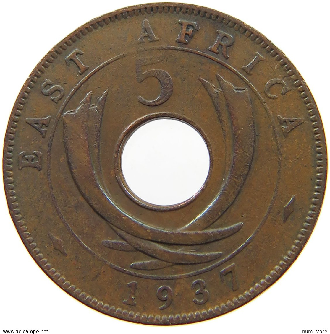 EAST AFRICA 5 CENTS 1937 George VI. (1936-1952) #a095 0143 - Ostafrika Und Herrschaft Von Uganda