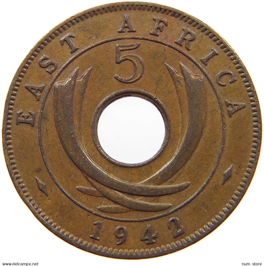 EAST AFRICA 5 CENTS 1942 George VI. (1936-1952) #a095 0139 - East Africa & Uganda Protectorates