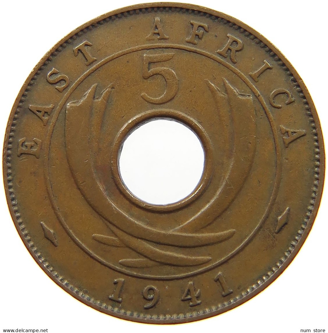 EAST AFRICA 5 CENTS 1941 George VI. (1936-1952) #a095 0147 - Ostafrika Und Herrschaft Von Uganda