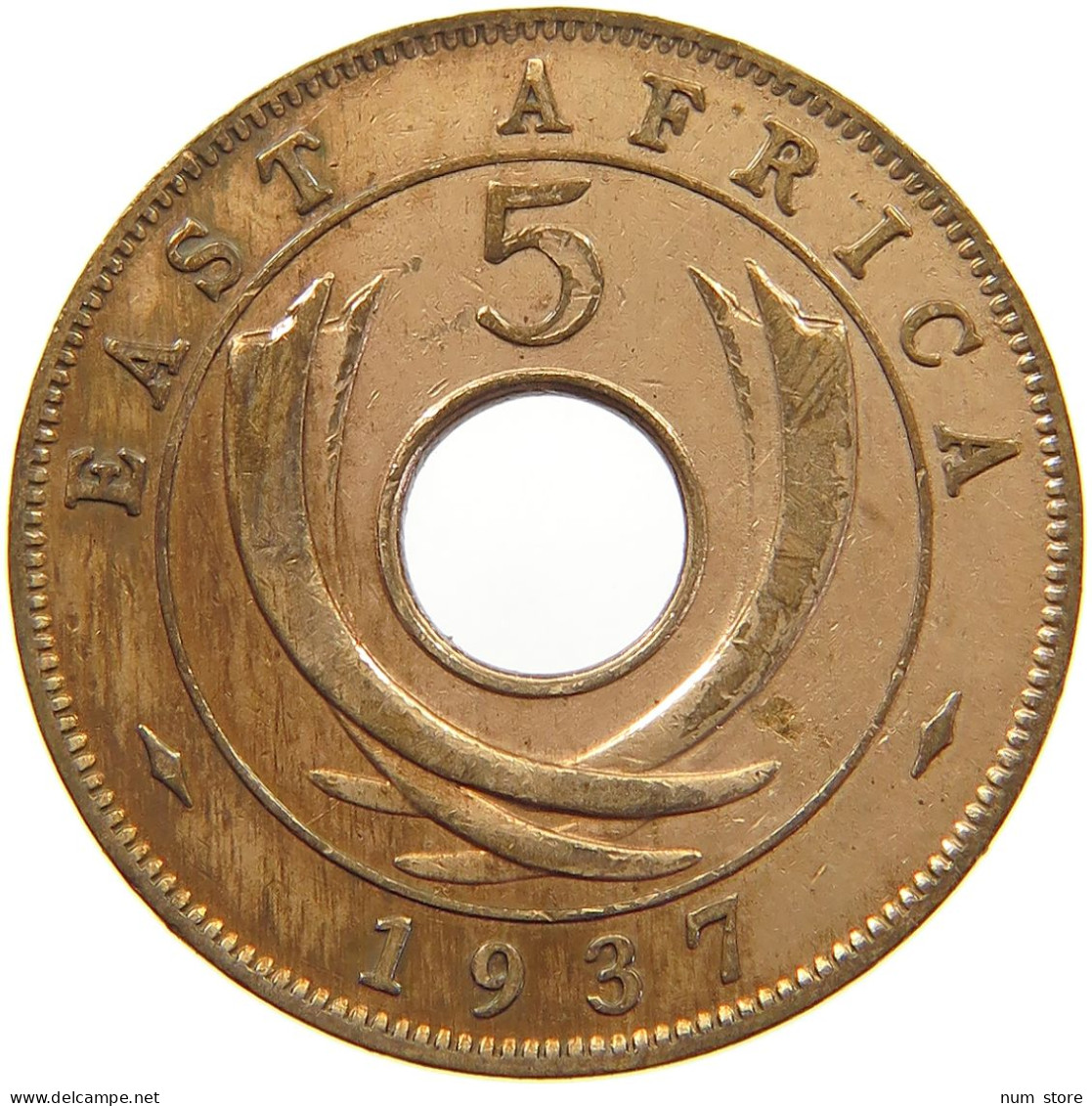 EAST AFRICA 5 CENTS 1937 George VI. (1936-1952) #c036 0633 - Ostafrika Und Herrschaft Von Uganda