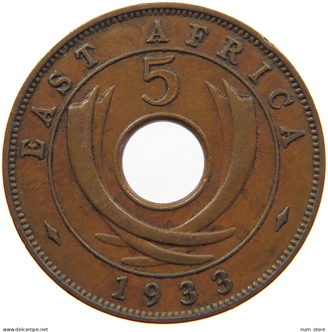 EAST AFRICA 5 CENTS 1933 George V. (1910-1936) #s021 0279 - Afrique Orientale & Protectorat D'Ouganda