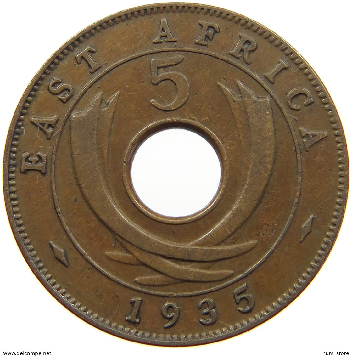 EAST AFRICA 5 CENTS 1935 George V. (1910-1936) #a095 0135 - Ostafrika Und Herrschaft Von Uganda