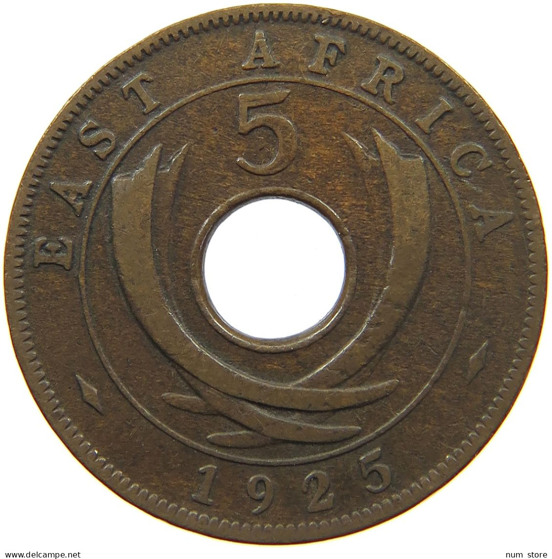 EAST AFRICA 5 CENTS 1925 George V. (1910-1936) #c013 0241 - Ostafrika Und Herrschaft Von Uganda