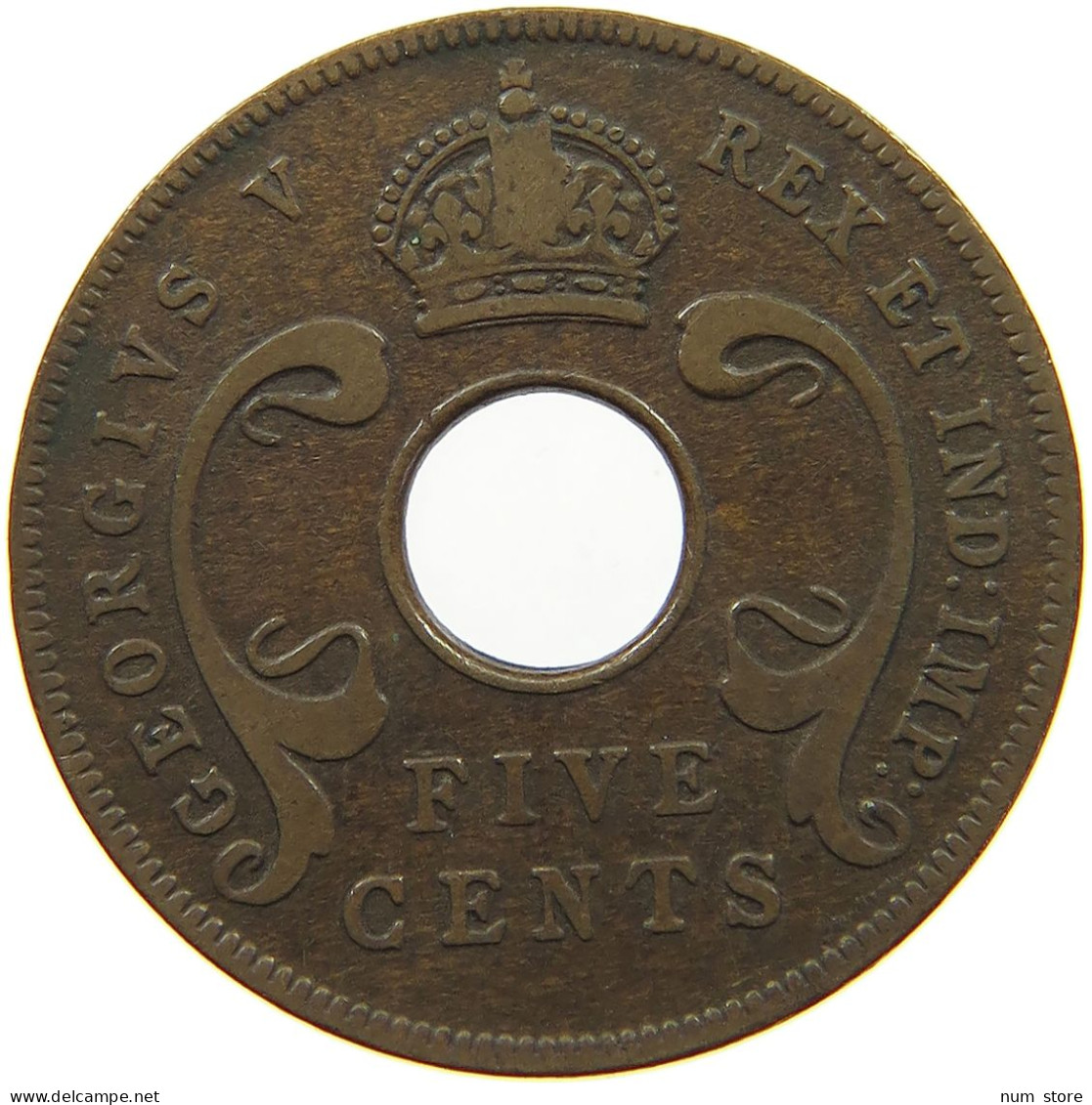 EAST AFRICA 5 CENTS 1925 George V. (1910-1936) #c013 0241 - Ostafrika Und Herrschaft Von Uganda