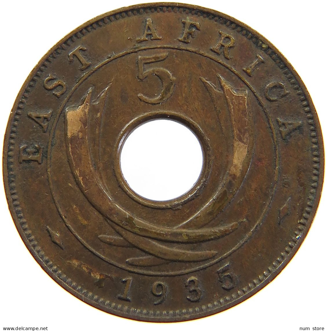 EAST AFRICA 5 CENTS 1935 George V. (1910-1936) #c012 0371 - Oost-Afrika & Protectoraat Van Uganda