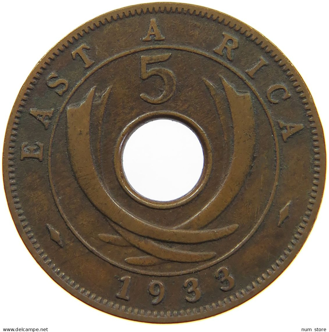 EAST AFRICA 5 CENTS 1933 George V. (1910-1936) #c012 0357 - Ostafrika Und Herrschaft Von Uganda