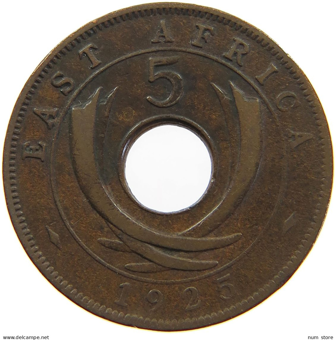 EAST AFRICA 5 CENTS 1925 George V. (1910-1936) #a062 0433 - Ostafrika Und Herrschaft Von Uganda