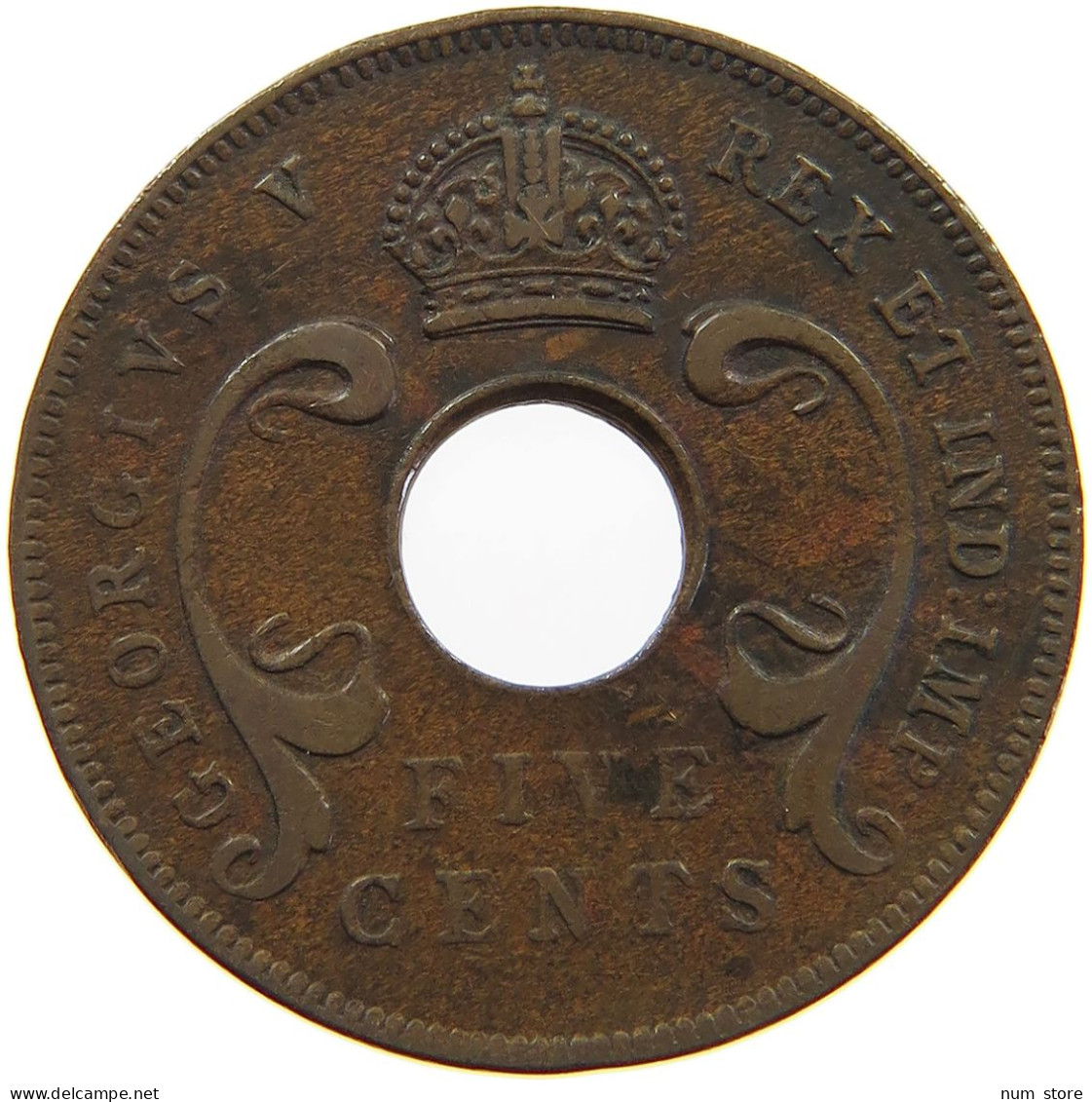 EAST AFRICA 5 CENTS 1925 George V. (1910-1936) #a062 0433 - Ostafrika Und Herrschaft Von Uganda