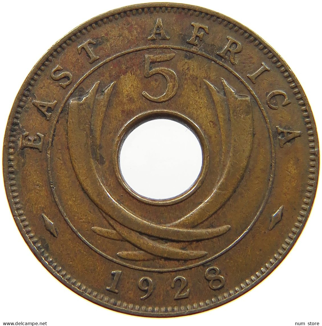 EAST AFRICA 5 CENTS 1928 George V. (1910-1936) #a095 0145 - Ostafrika Und Herrschaft Von Uganda