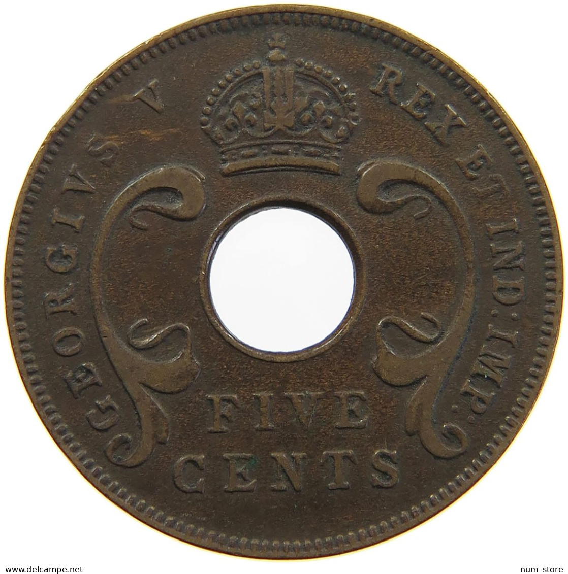 EAST AFRICA 5 CENTS 1924 George V. (1910-1936) #c012 0367 - Ostafrika Und Herrschaft Von Uganda