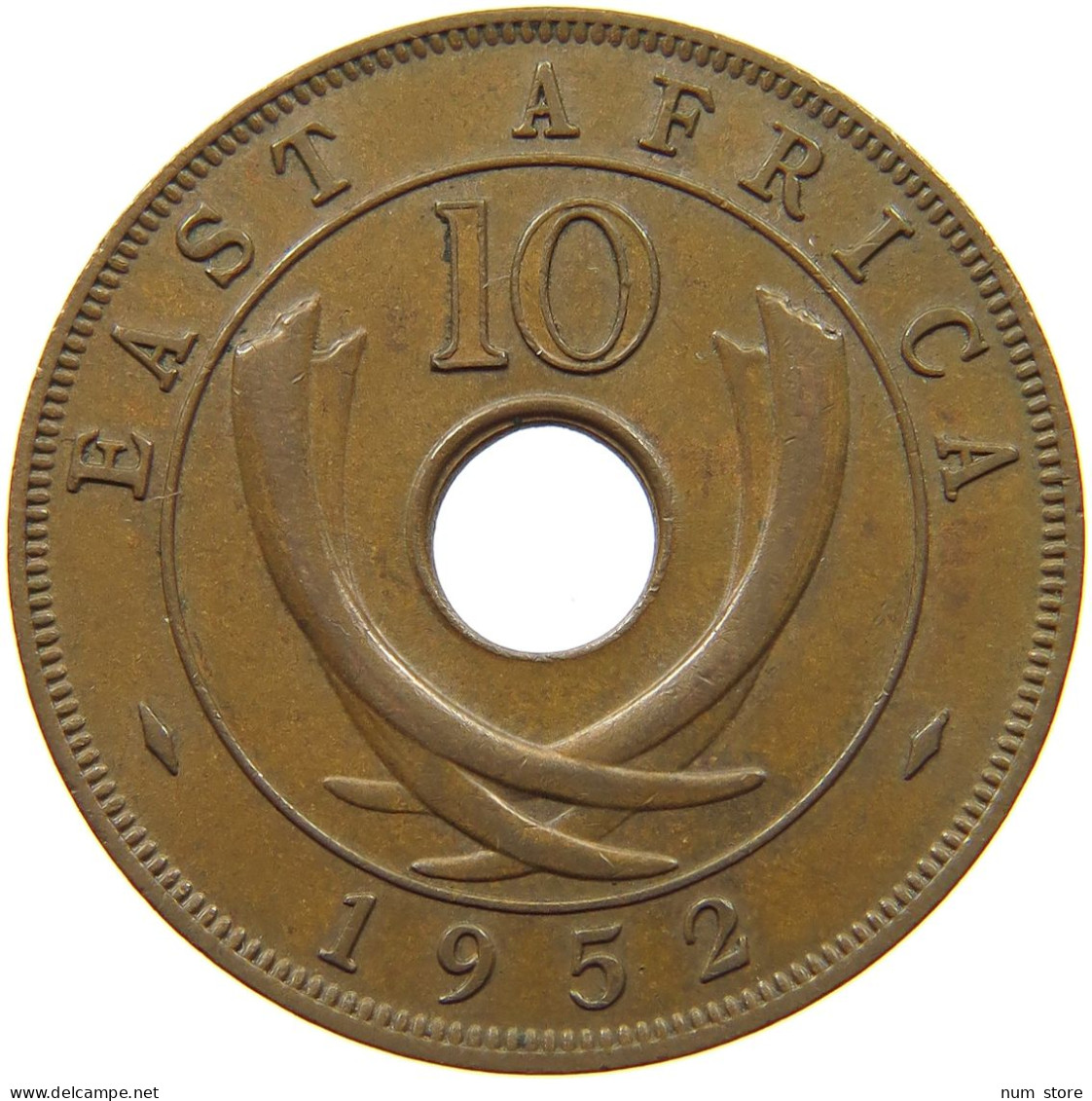 EAST AFRICA 10 CENTS 1952 George VI. (1936-1952) #s067 0321 - Afrique Orientale & Protectorat D'Ouganda