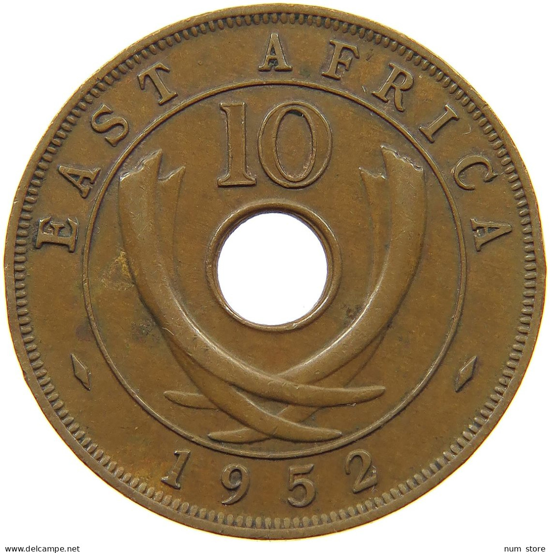 EAST AFRICA 10 CENTS 1952 George VI. (1936-1952) #a008 0229 - Oost-Afrika & Protectoraat Van Uganda