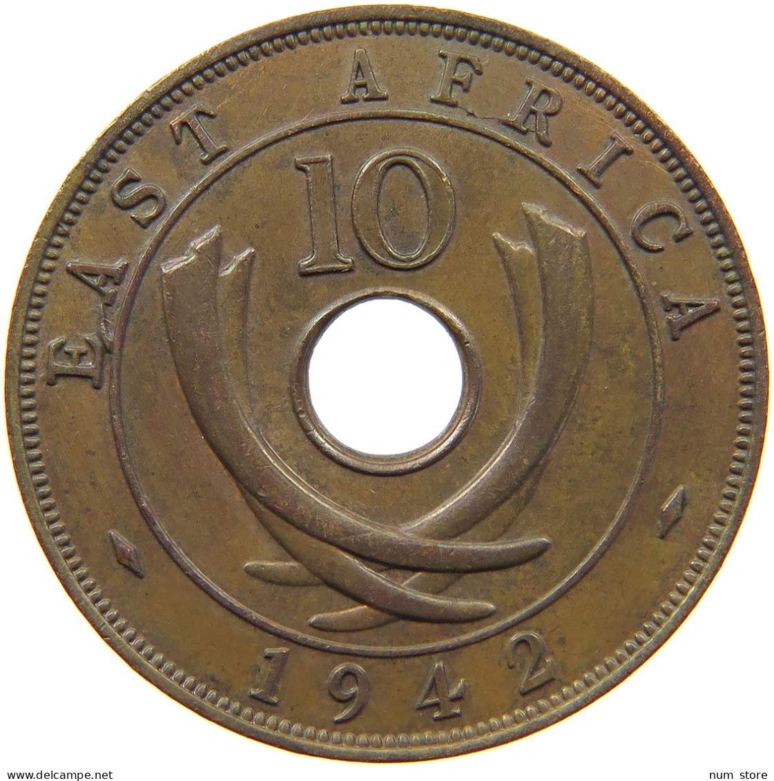 EAST AFRICA 10 CENTS 1942 George VI. (1936-1952) #s007 0077 - Ostafrika Und Herrschaft Von Uganda