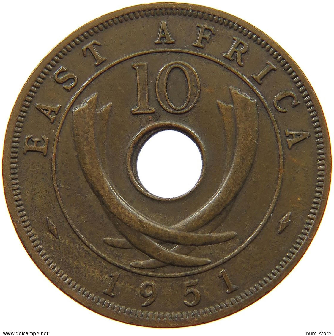 EAST AFRICA 10 CENTS 1951 George VI. (1936-1952) #a008 0223 - Afrique Orientale & Protectorat D'Ouganda