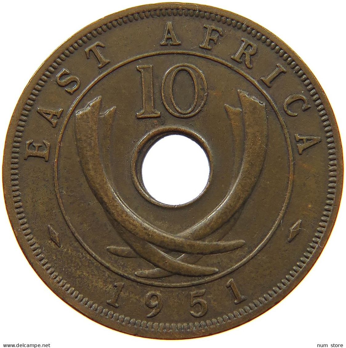EAST AFRICA 10 CENTS 1951 George VI. (1936-1952) #a008 0223 - East Africa & Uganda Protectorates