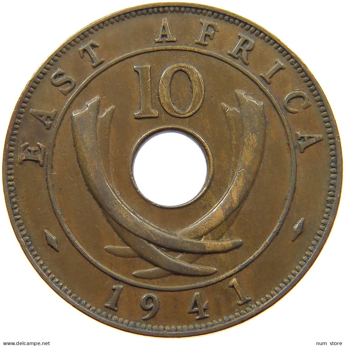 EAST AFRICA 10 CENTS 1941 I George VI. (1936-1952) #a008 0221 - Oost-Afrika & Protectoraat Van Uganda