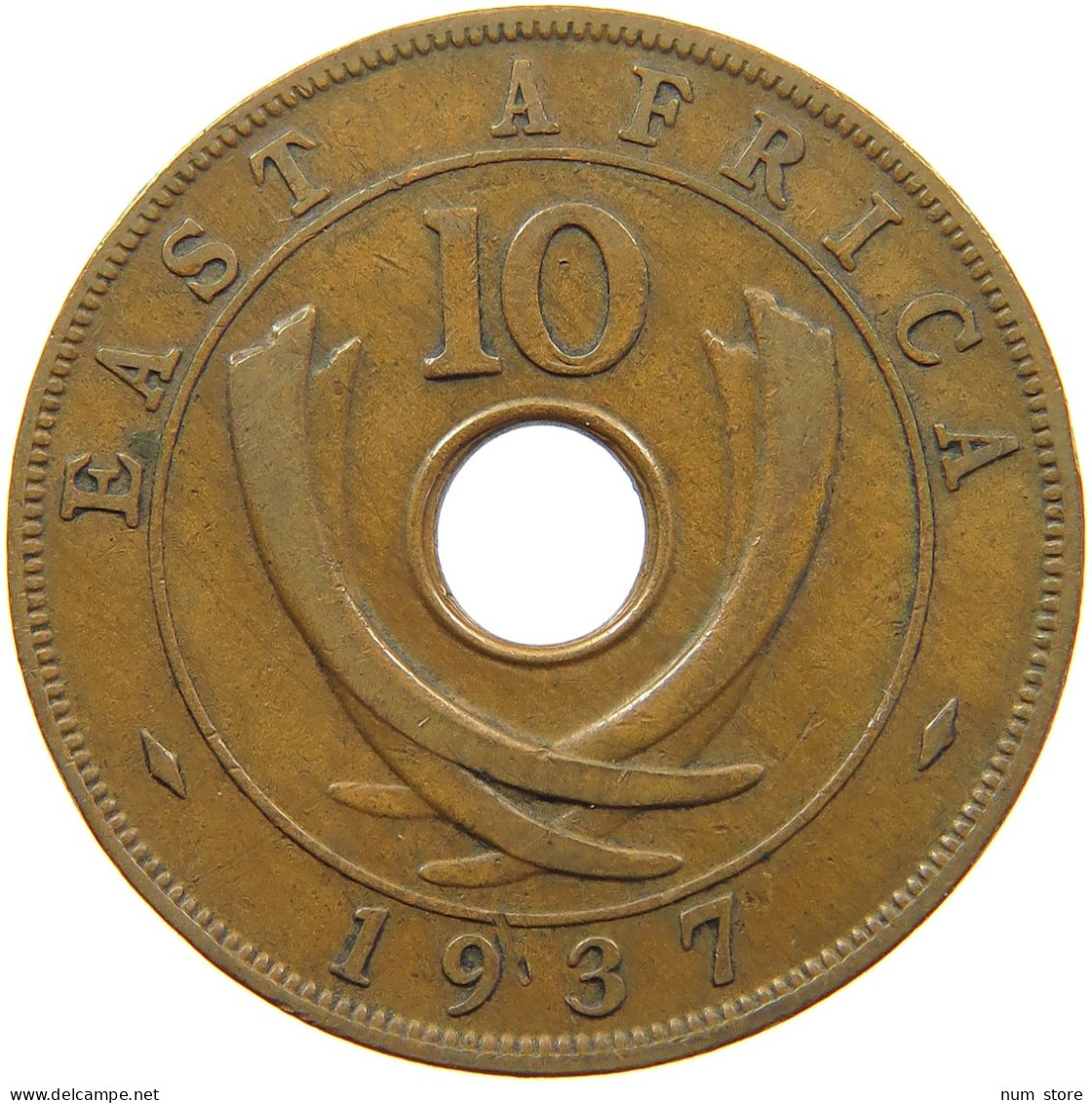 EAST AFRICA 10 CENTS 1937 KN George VI. (1936-1952) #s021 0419 - East Africa & Uganda Protectorates