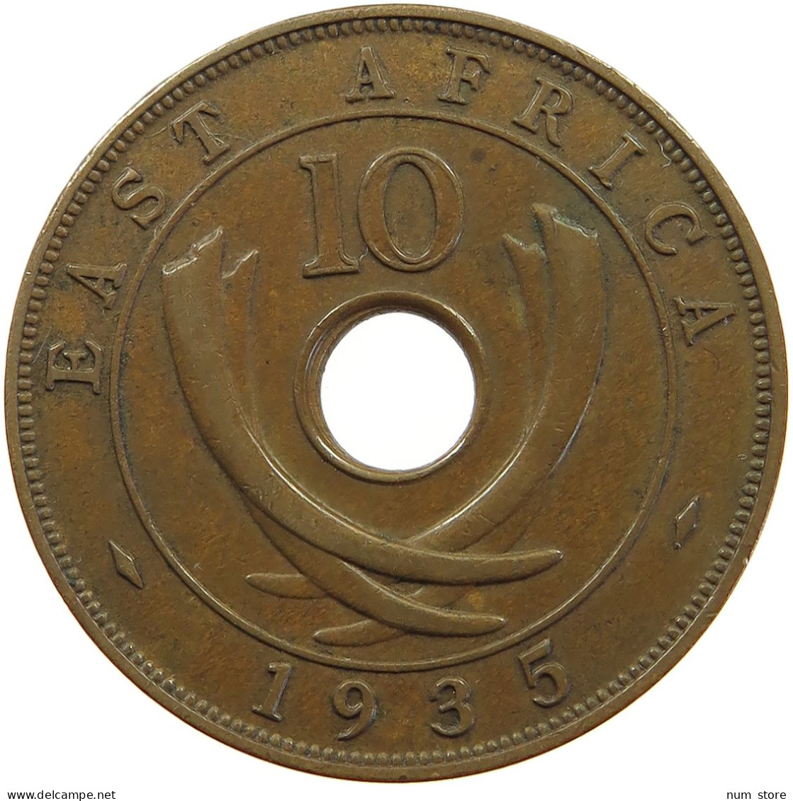 EAST AFRICA 10 CENTS 1935 George V. (1910-1936) #a083 0457 - Ostafrika Und Herrschaft Von Uganda