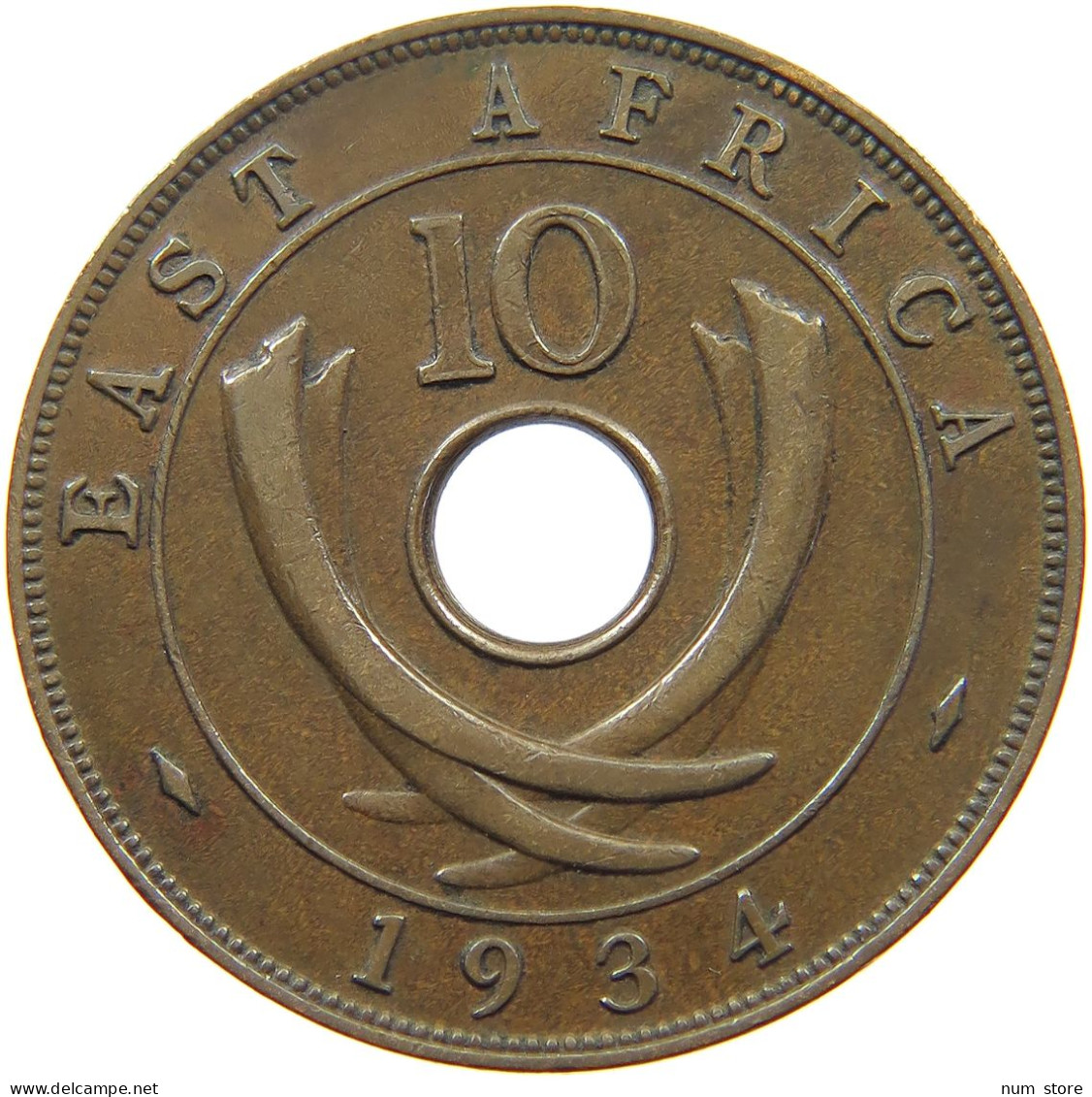 EAST AFRICA 10 CENTS 1934 George V. (1910-1936) #c079 0651 - Ostafrika Und Herrschaft Von Uganda