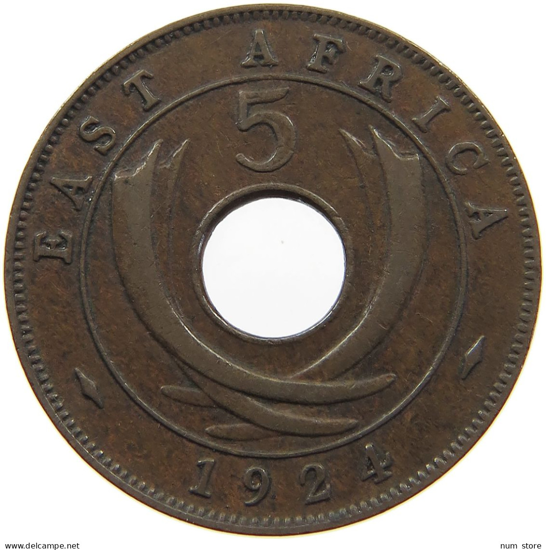 EAST AFRICA 5 CENTS 1924 George V. (1910-1936) #c080 0239 - Ostafrika Und Herrschaft Von Uganda