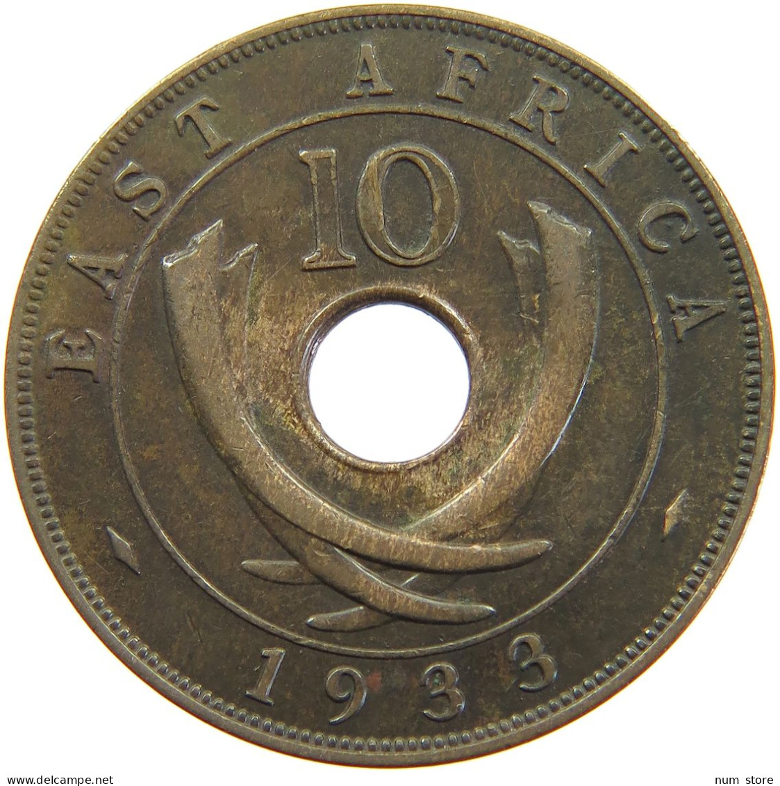 EAST AFRICA 10 CENTS 1933 George V. (1910-1936) #a062 0217 - Ostafrika Und Herrschaft Von Uganda