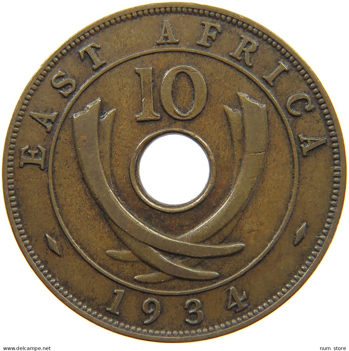 EAST AFRICA 10 CENTS 1934 George V. (1910-1936) #c014 0439 - Ostafrika Und Herrschaft Von Uganda