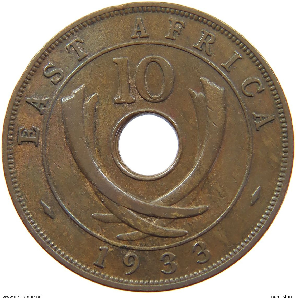 EAST AFRICA 10 CENTS 1933 George V. (1910-1936) #s007 0061 - Ostafrika Und Herrschaft Von Uganda