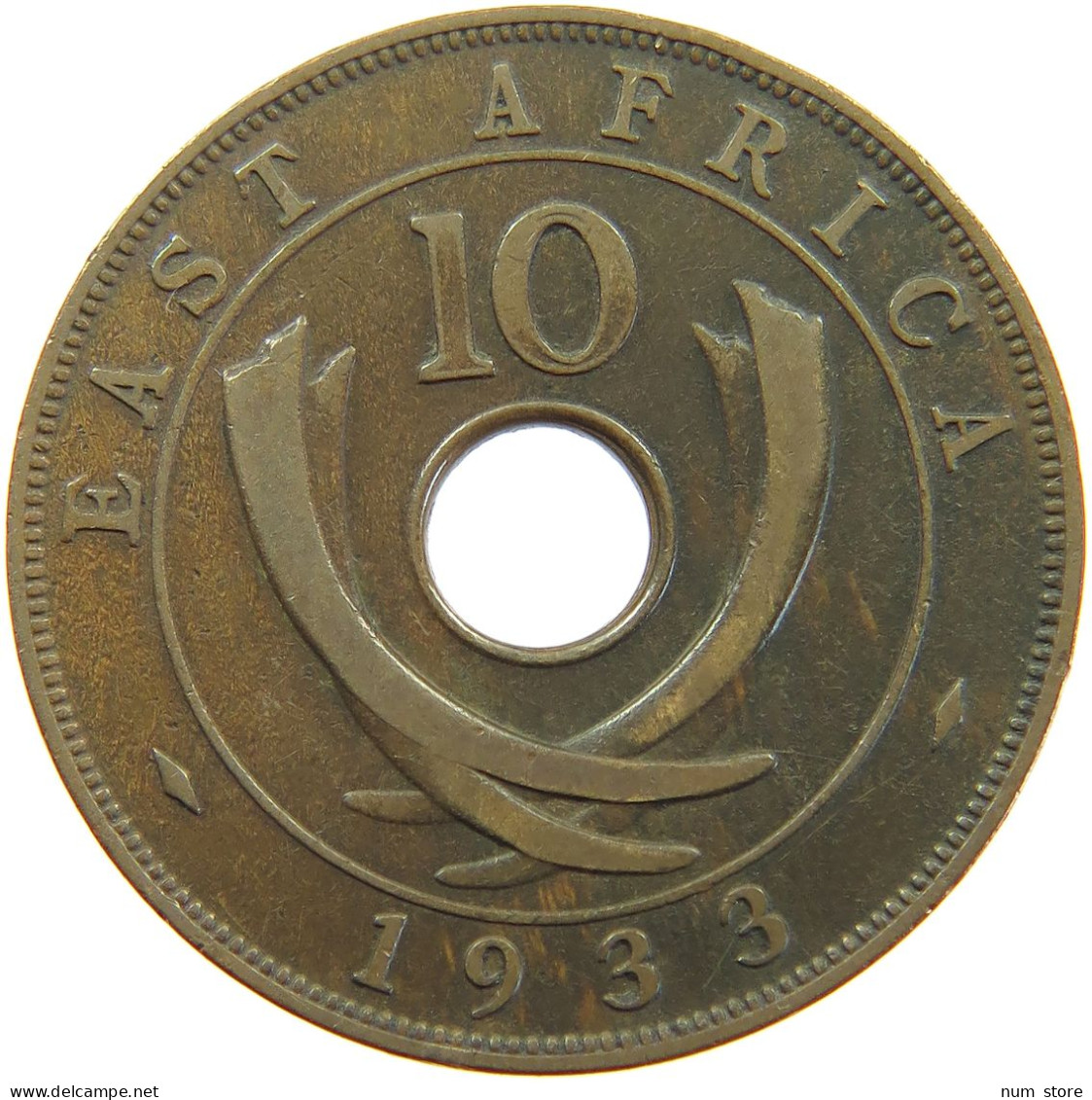 EAST AFRICA 10 CENTS 1933 George V. (1910-1936) #a062 0219 - Ostafrika Und Herrschaft Von Uganda