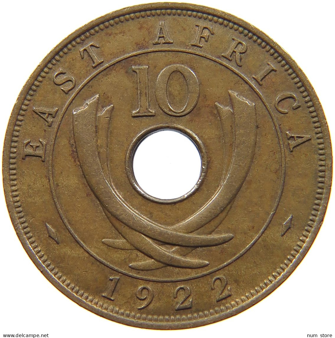 EAST AFRICA 10 CENTS 1922 George V. (1910-1936) #c079 0647 - Ostafrika Und Herrschaft Von Uganda