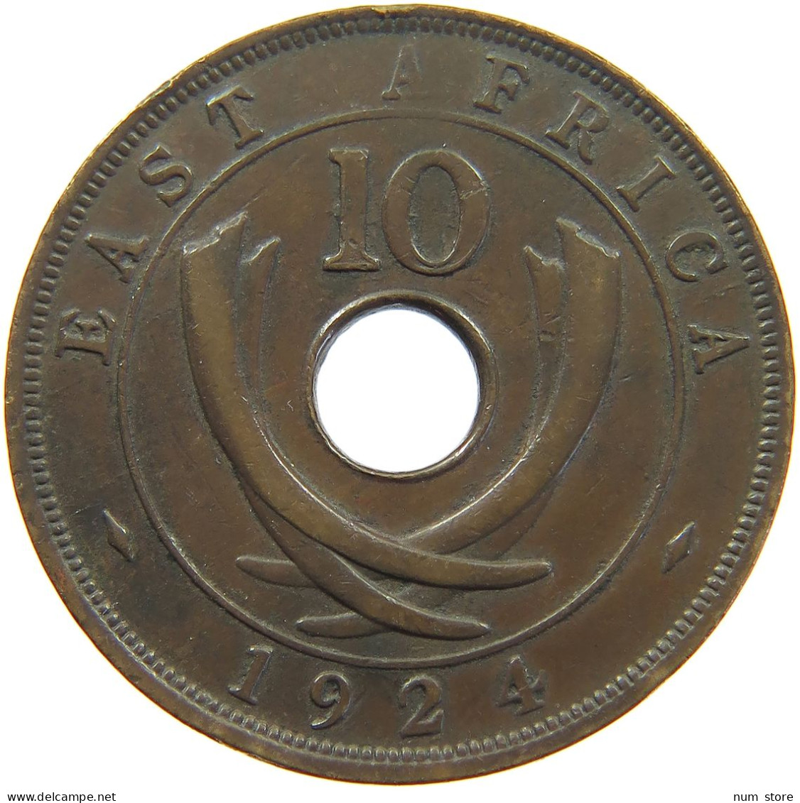 EAST AFRICA 10 CENTS 1924 George V. (1910-1936) #c034 0573 - Ostafrika Und Herrschaft Von Uganda