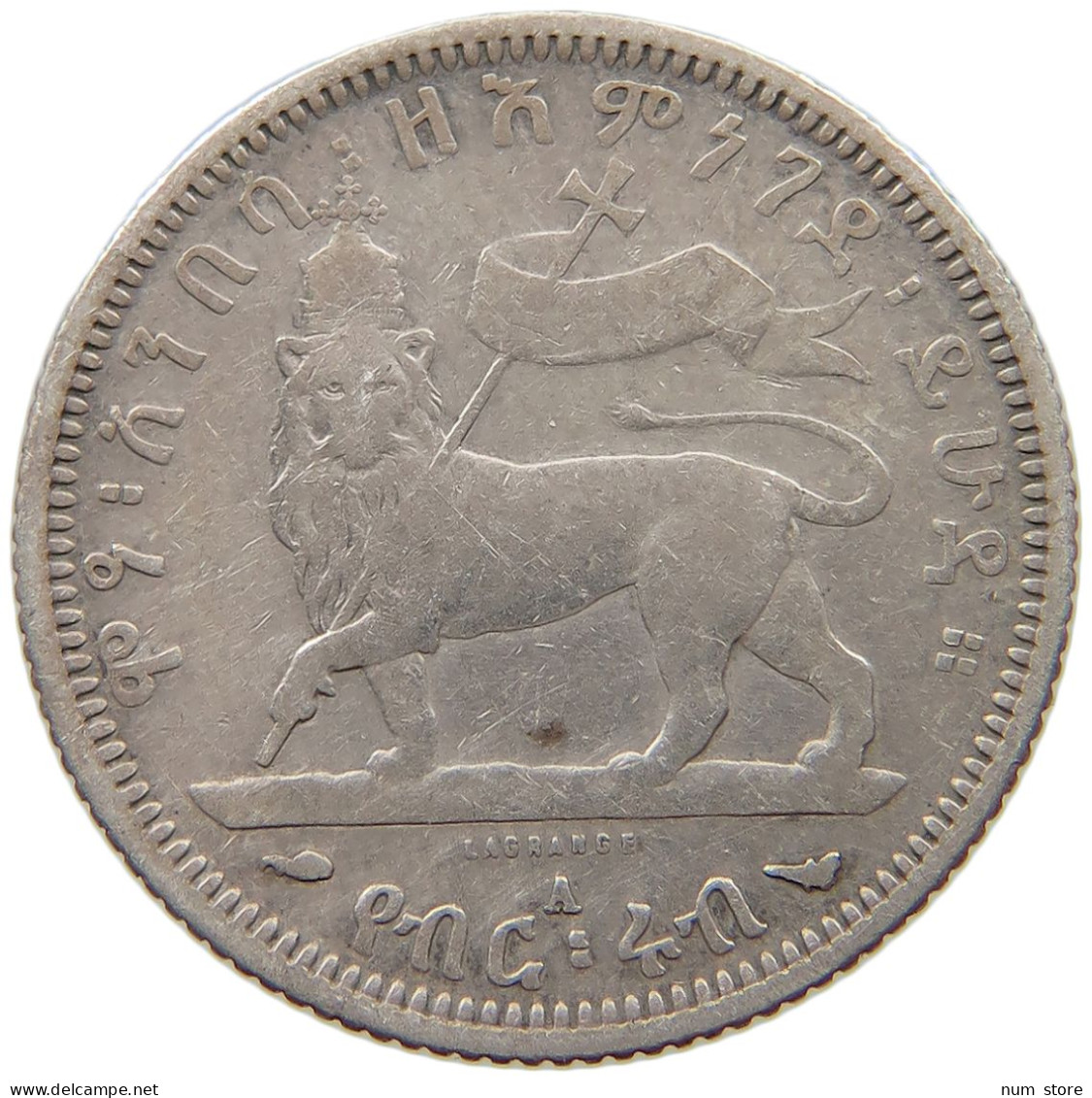 ETHIOPIA 1/4 BIRR 1889  #s038 0347 - Ethiopie