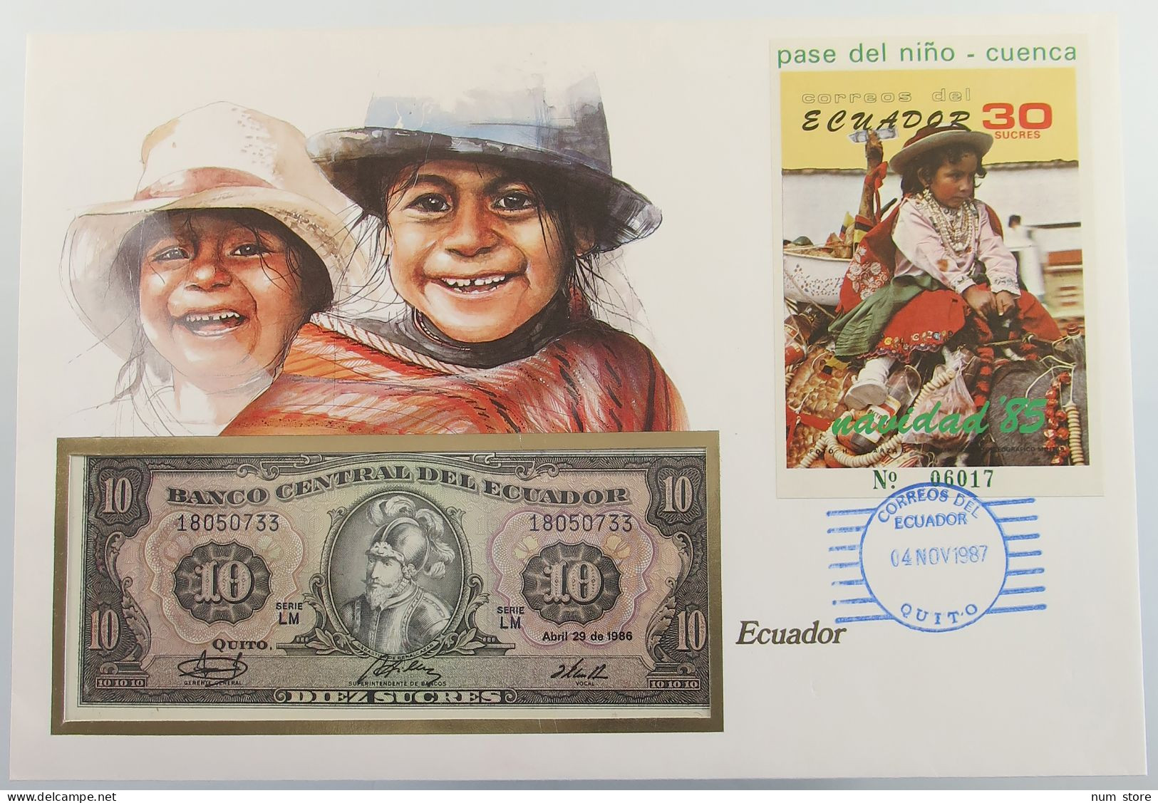 EQUADOR STATIONERY 10 SUCRES 1986  #bs09 0169 - Guinea Equatoriale