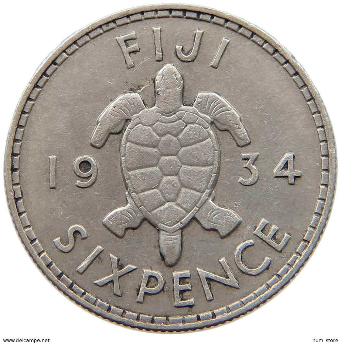 FIJI 6 PENCE 1934 George V. (1910-1936) #s049 0459 - Figi